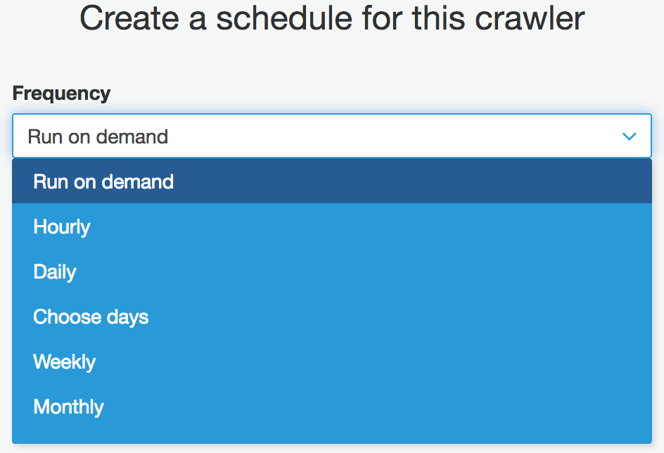 Crawler Schedule